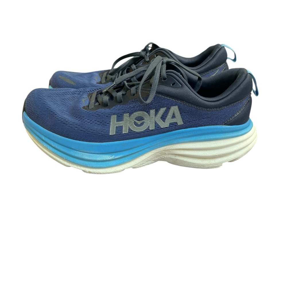 Hoka Bondi 8 Men's Navy and Sky Blue Athletic Shoes size 11 - Picture 6 of 11